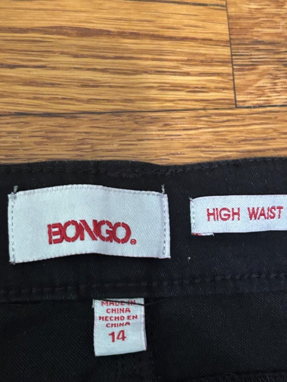 Bongo Women’s High Waist Skinny Jeans Size 14 Black Stretch Denim Button Fly NWT - Picture 5 of 8